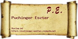 Puchinger Eszter névjegykártya